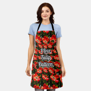 Red Tulips Pattern Apron