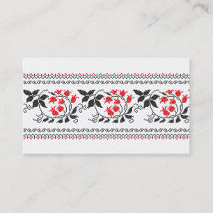 Red tulips pattern business card