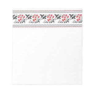 Red tulips pattern notepad