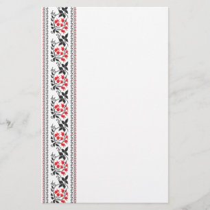 Red tulips pattern stationery