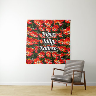 Red Tulips Pattern Tapestry