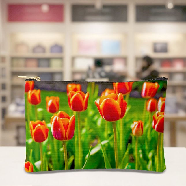 Red Tulips Pouch (Pouch with red tulips)