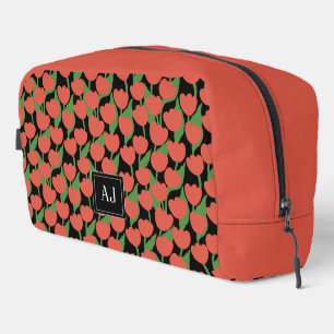Red tulips retro, personalised  dopp kit
