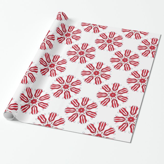 Red tulips seamles pattern wrapping paper (Unrolled)