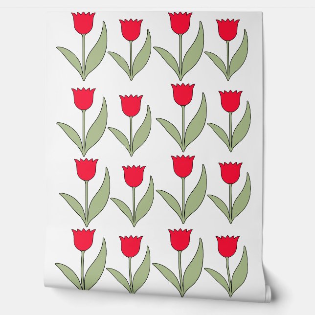 Red Tulips springtime all year Wallpaper (Unrolling)