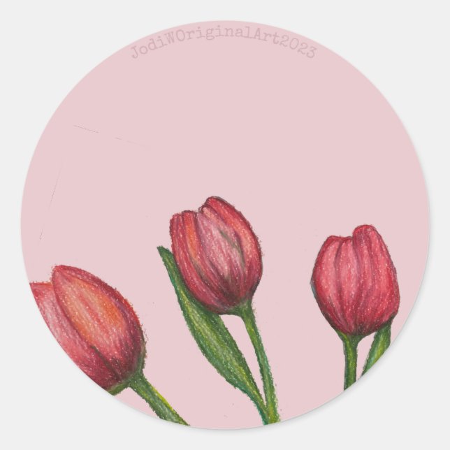 Red Tulips Sticker (Front)