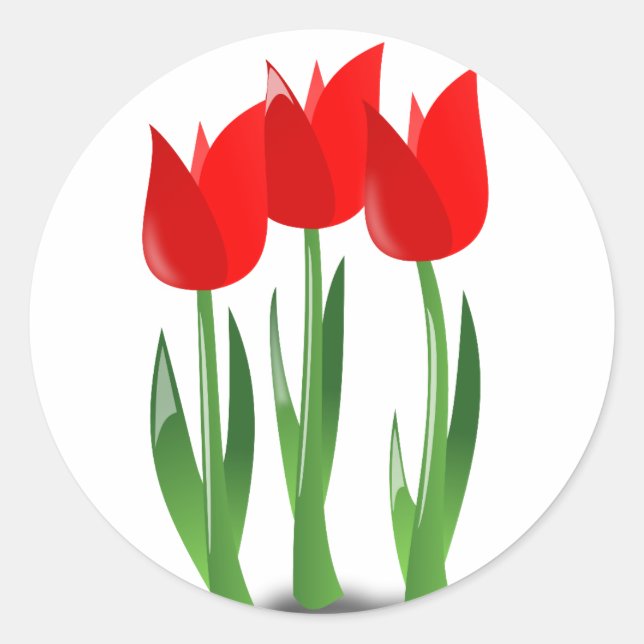 Red Tulips Sticker (Front)