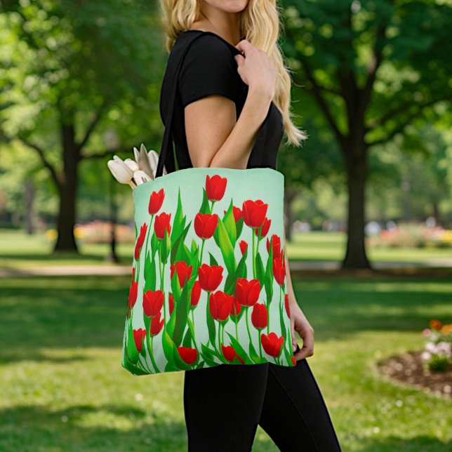 Red Tulips Tote Bag (Creator Uploaded)