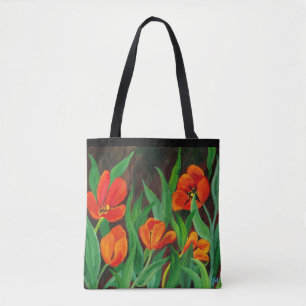 Red Tulips Tote Bag
