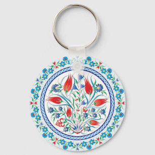Red Tulips Turkish Design Wedding Party Key Ring