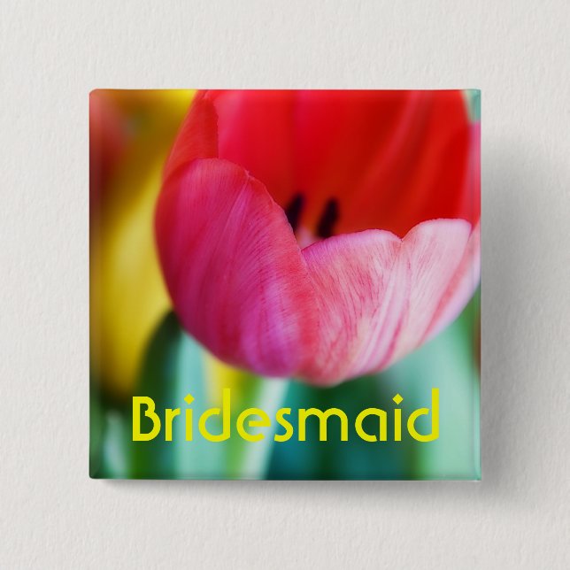 Red Tulips • Wedding Button (Front)