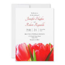 Red Tulips Wedding Invitation