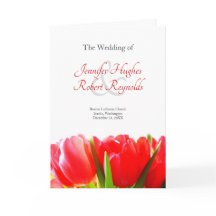 Red Tulips Wedding Program