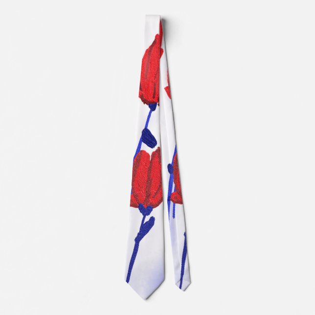 Red Tulips with Blue Tie (Front)