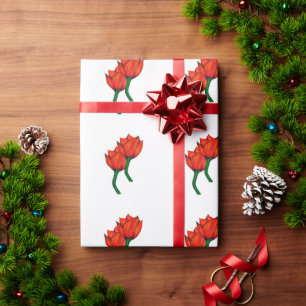 Red Tulips Wrapping Paper