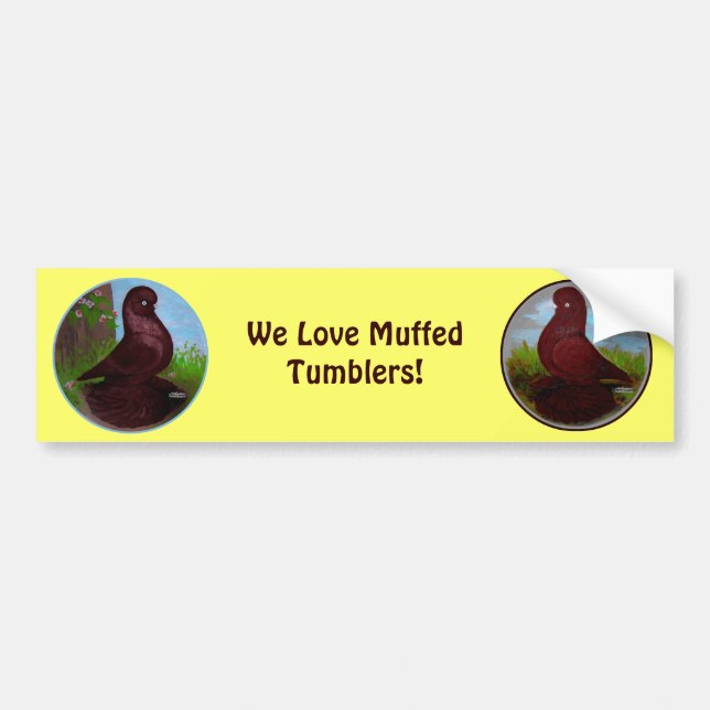 Red Tumbler Pigeon Circle Bumper Sticker (Front)