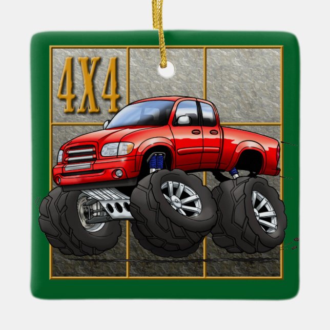 Red_Tundra Ceramic Tree Decoration (Front)