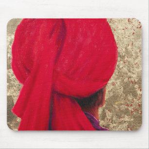 Red Turban on Gold Leaf 2014 Mouse Pad