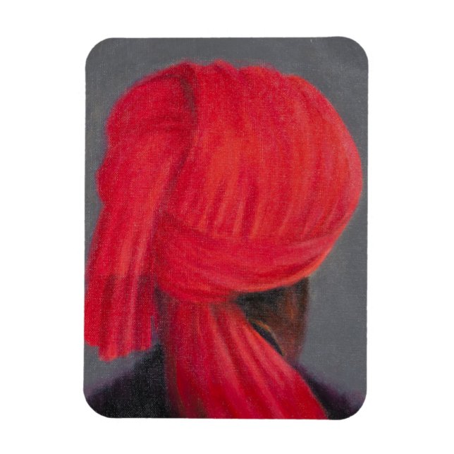 Red Turban on Grey 2014 Magnet (Vertical)
