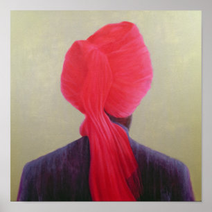 Red Turban Purple Jacket Poster