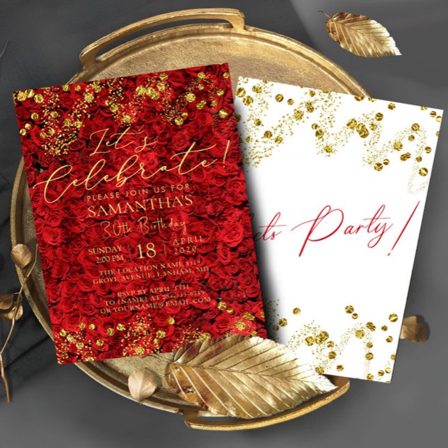 Red Turkish Roses Birthday Party Invitation (Creator Uploaded)