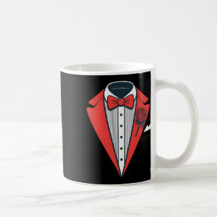 Red Tuxedo Costume With Rose Fancy Formal Bow Tie  Coffee Mug