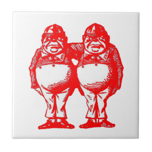 Red Tweedle Dee & Tweedle Dum Tile