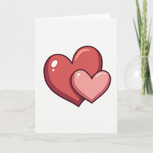 Red Two Hearts Love Card