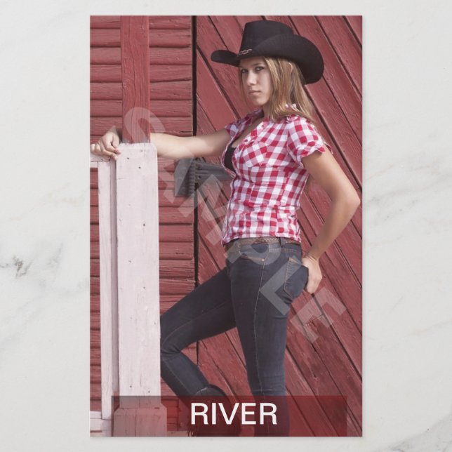 Red Two Sided Headshot Zed Card/Comp Card (Front)