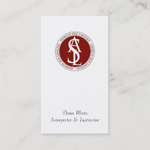 Red Typographic American Sign Language Interpreter Business Card