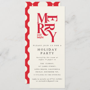 red typography corporate Christmas holiday party Invitation