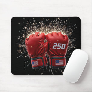 Red UFC Fight Gloves For USA 250th Birthday Mouse Pad