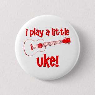 Red Ukulele 6 Cm Round Badge