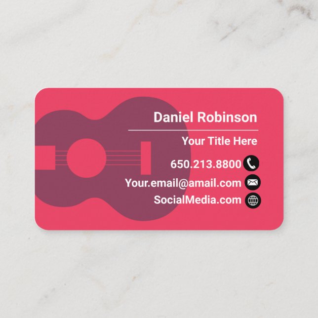 Red Ukulele Business Card (Back)
