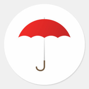 Red Umbrella Classic Round Sticker
