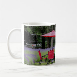 Red Umbrella & Lavender Garden Coffee Mug