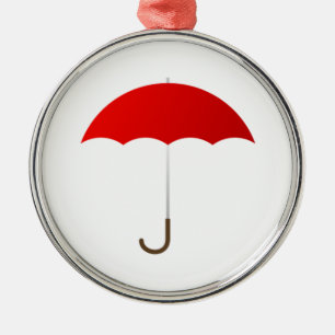 Red Umbrella Metal Ornament