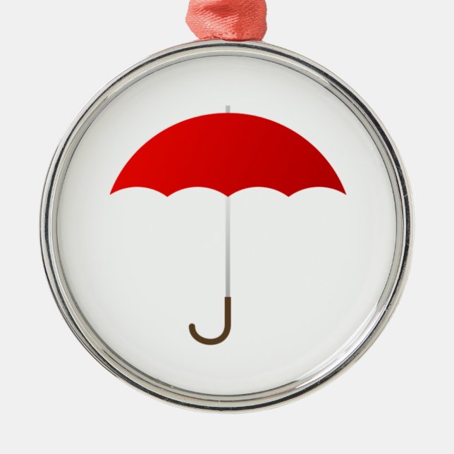 Red Umbrella Metal Ornament (Front)