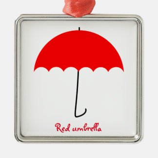 Red umbrella metal tree decoration
