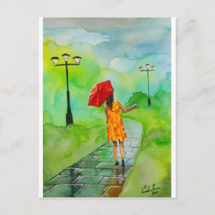 RED UMBRELLA POSTCARD