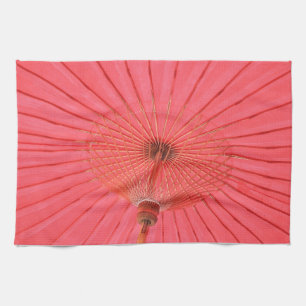 Red umbrella tea towel