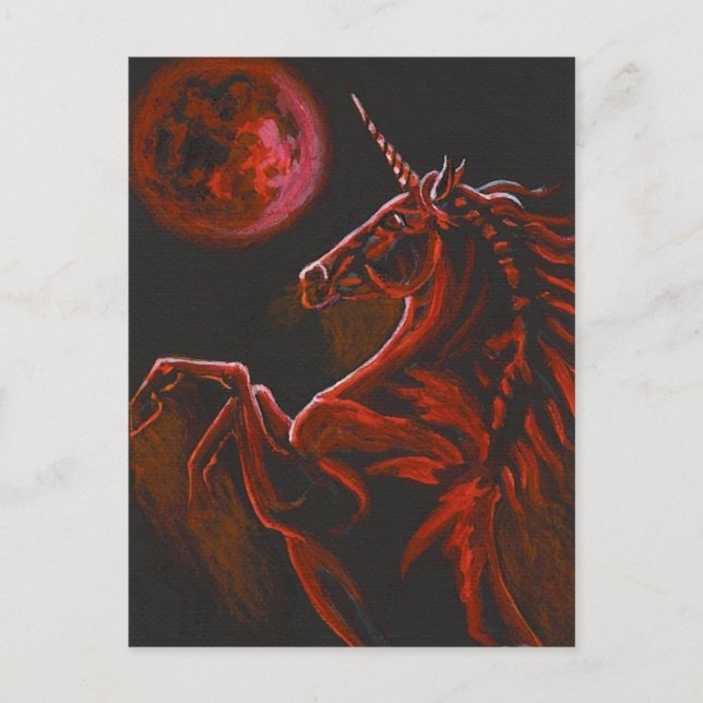 Red Unicorn 2 Postcard (Front)