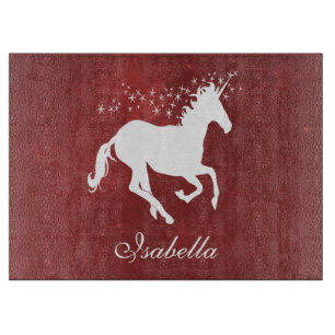 Red Unicorn Personalised Cutting Board