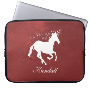 Red Unicorn Personalised Laptop Sleeve