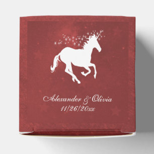 Red Unicorn Wedding Favour Box