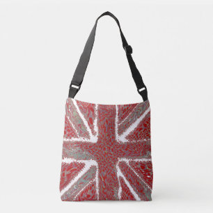 Red Union Jack Liquid Art, Wild Animal Patterned Crossbody Bag