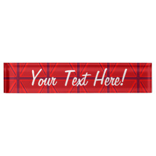Red Union Jack Nameplate