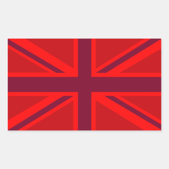 Red Union Jack Rectangular Sticker (Front)