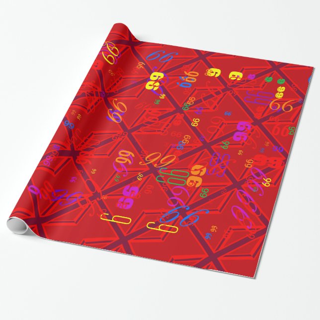 Red Union Jack Wrapping Paper (Unrolled)