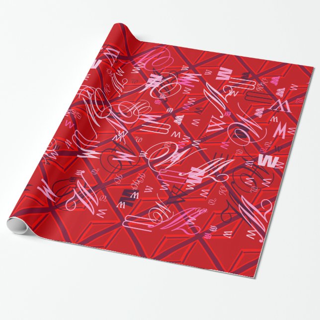 Red Union Jack Wrapping Paper (Unrolled)